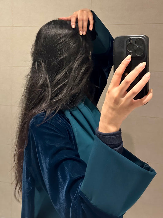 Malika Velvet Abaya | Teal