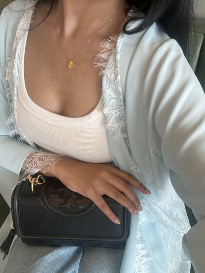 Lyla Lace Abaya | Powder Blue