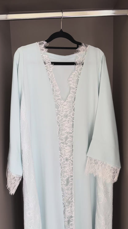 Lyla Lace Abaya | Powder Blue